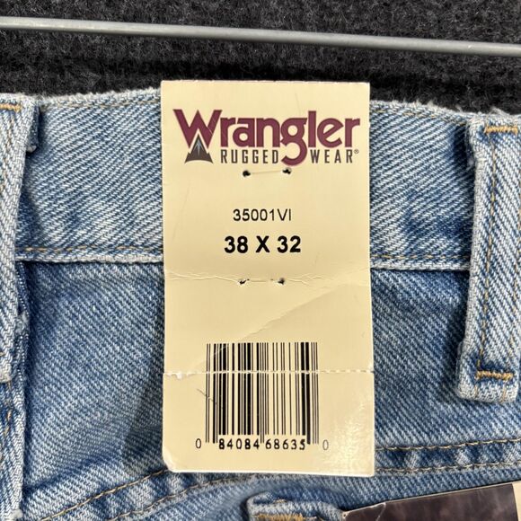 Wrangler Jeans Mens 38x32 Relaxed Fit Straight Leg Denim Rugged Wear NWT - Picture 10 of 13